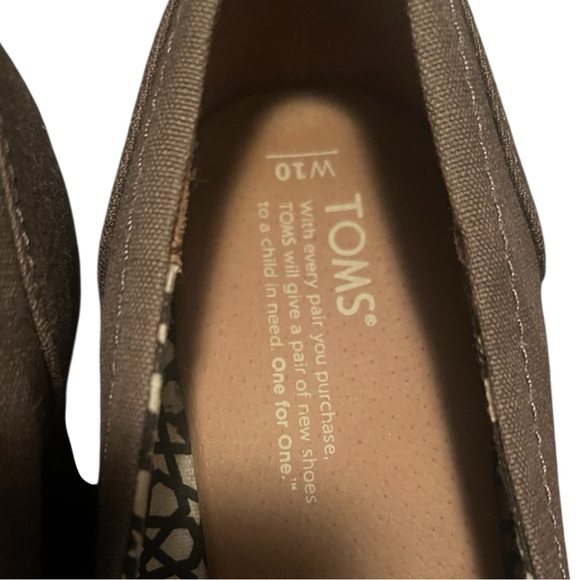 Toms Taupe Gray/Brown Wedges so 10 - Picture 7 of 7